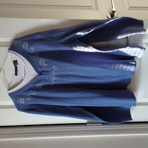 Speculation blue/white long sleeve sweatshirt with stiching 3x